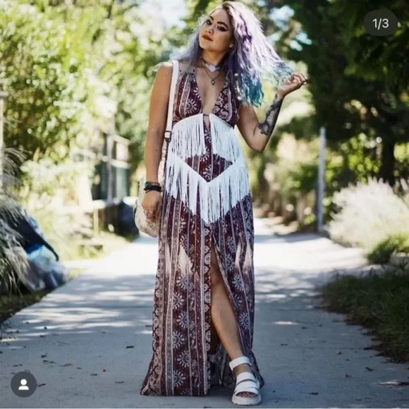 Tobi | Dresses | Tobi Paisley Fringe Maxi Dress | Poshmark